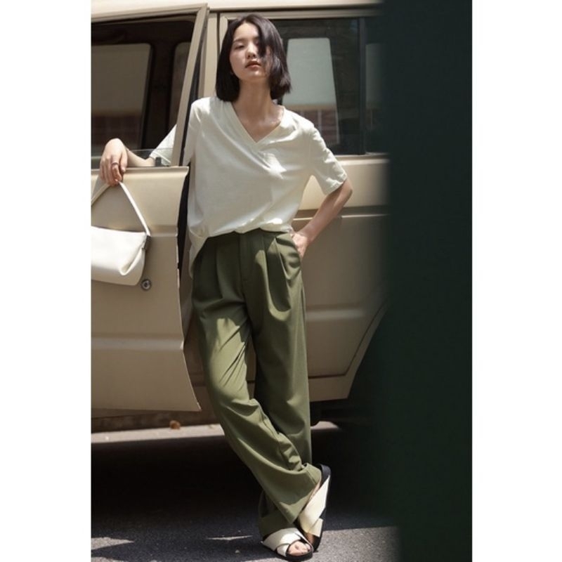 Highwaist Loose Pants Trousers Wanita Celana Anti Kusut Celana Kulot Wanita Celana Kantor Formal Celana Kantor Highwaist Premium