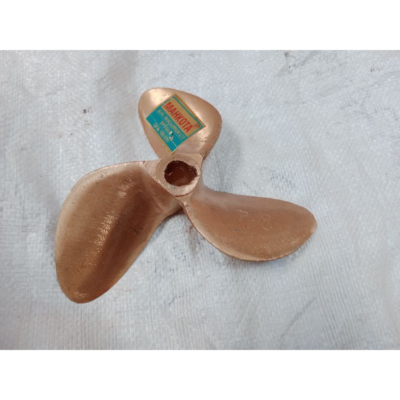 baling baling perahu / propeller perahu daun 3 no 7-8 kuningan