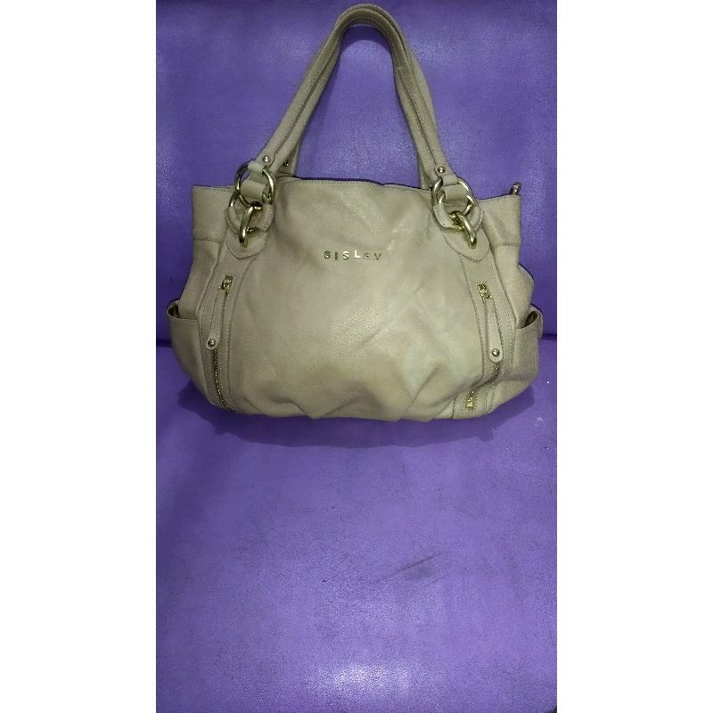 Tas Kulit Asli Cream Brand Sisley