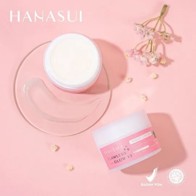 Hanasui Flawless Glow 10 Night Cream | Moisturizer | Krim Malam