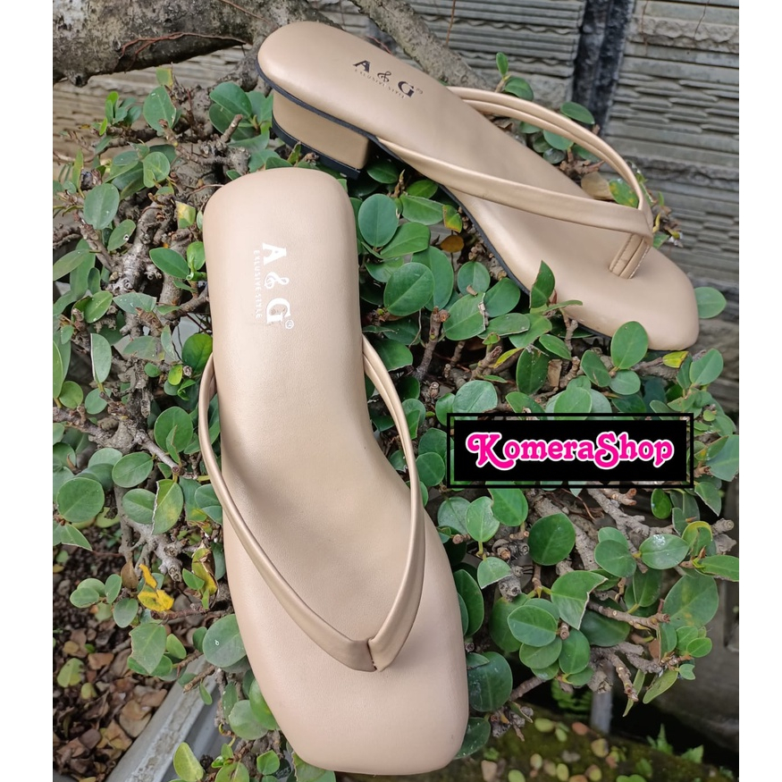 SANDAL HEELS WANITA JEPIT A&amp;G PREMIUM MODEL JEPIT KEKINIAN SANDAL KOREA