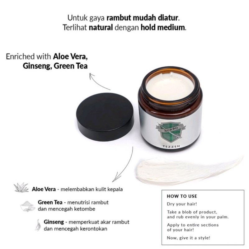 Tezzen Pomade Zorro Texture Clay Paste