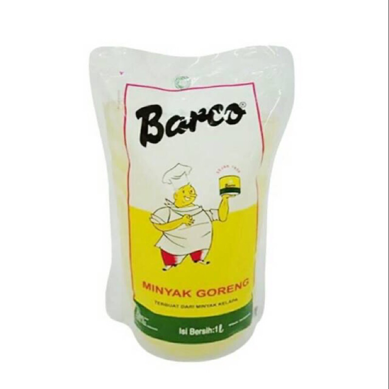 Barco minyak goreng kelapa pouch 1liter termurah!!!