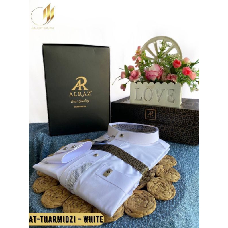 jubah Al Raz manset dewasa | jubah premium pria | Al Raz putih manset