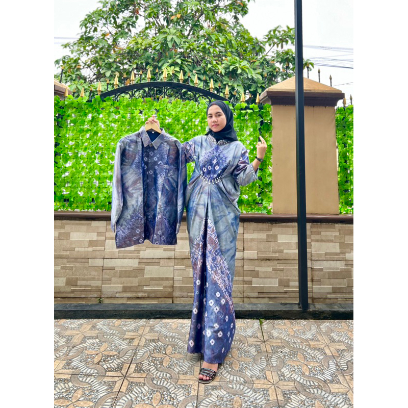 COUPLE GAMIS KAFTAN JUMPUTAN PALEMBANG ASLI HANDMADE SUTRA