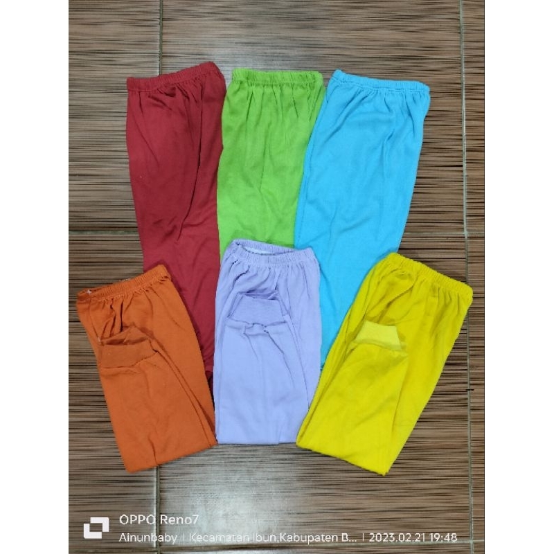 PROMO!!!12pcs Celana Bayi Panjang Rainbow Polos Warna Random &amp; Celana strip panjanh Untuk Usia 2-18 Bualn