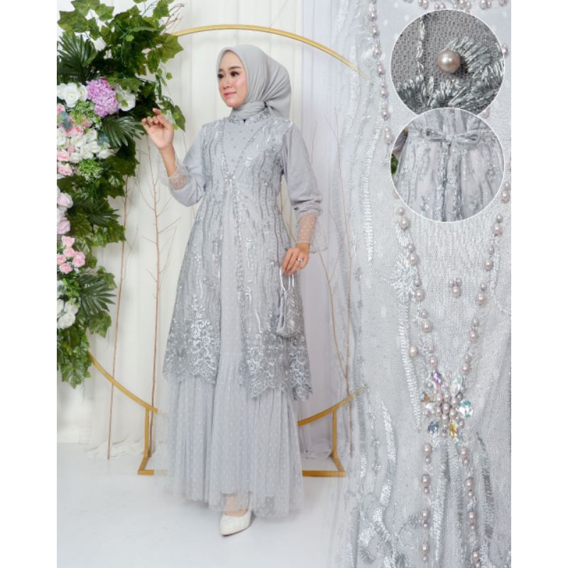 GAMIS WANITA LEBARAN TERBARU 2023 100% SESUAI GAMBAR / DRESS AGNIA BAJU MUSLIM WANITA CANTIK ELEGAN DAN MEWAH TIDAM GATAL