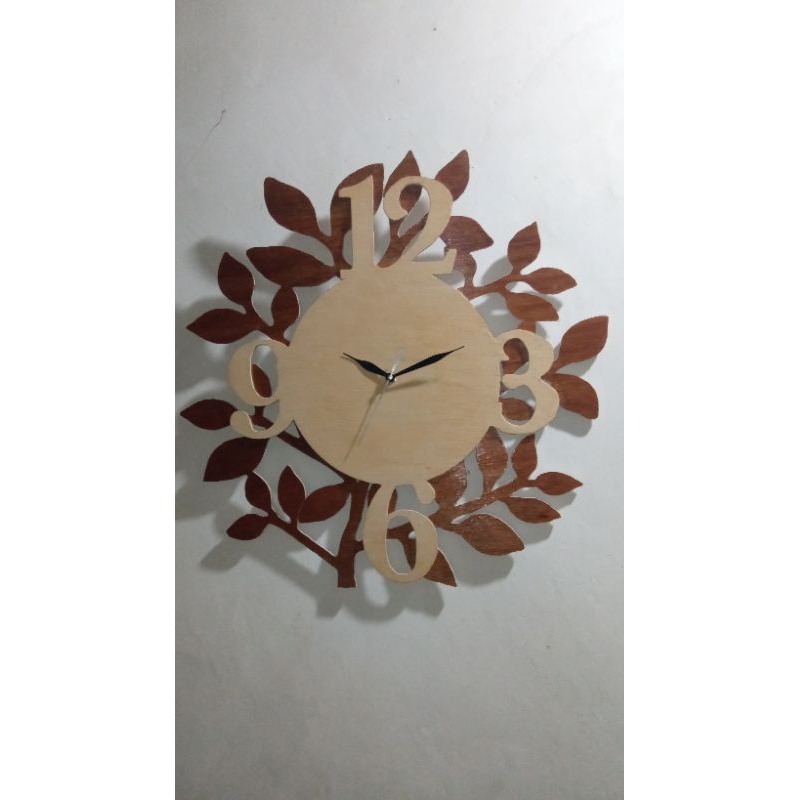Jam Dinding Bentuk Pohon, Daun, Antik, Unik, Vintage
