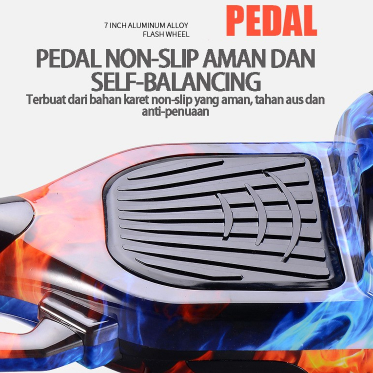 ebuy【Produk baru】Smart Balance Wheel 10 Inch / LED Light Self Balancing 2 Wheel Scooter with Bluetooth Speaker Hoverboard  / GRATIS 6 set alat pelindung