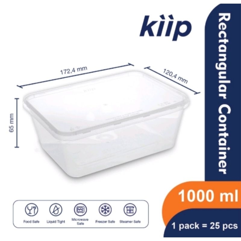 thinwall kotak makan 1000 ML KIIP persegi panjang
