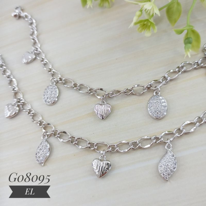 Gelang fashion rantai jurai Silver (22 cm) G08095