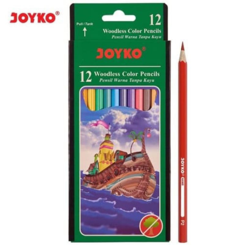 Pensil Warna Joyko Kemasan Isi 12 dan 24 Panjang Harga Murah dengan Qualitas Keren