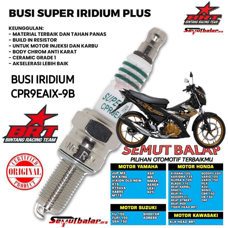 BUSI SATRIA FU 150 ORIGINAL BRT RACING BUSI SATRIA FU FI 150 BRT RACING ORIGINAL BUSI SUPER IRIDIUM 