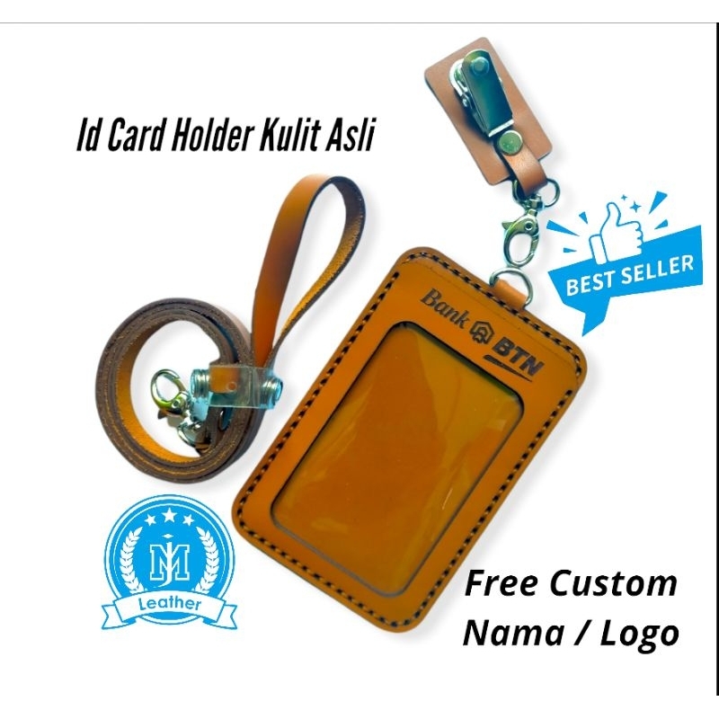 

Name Tag/Id Card Holder Kulit Bank BTN/Custom All Instansi