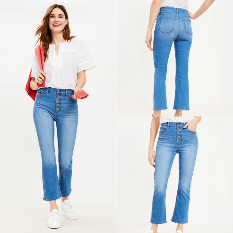 L0FT CELANA JEANS HIGH WAIST CROP FLARE FJ WANITA-ORIGINAL