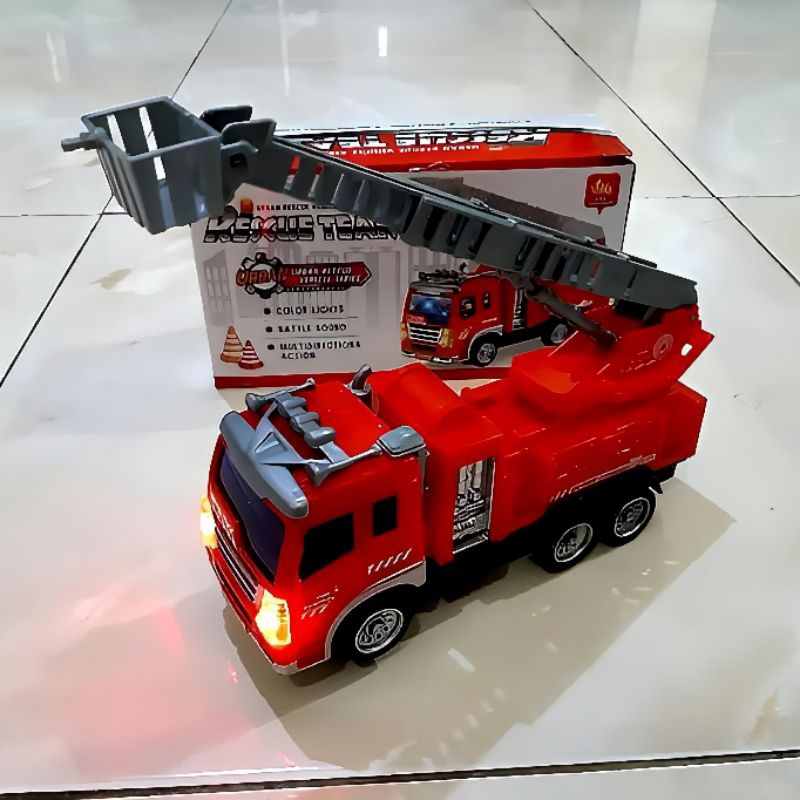 Mainan Truk Pemadam Kebakaran anak Nyala Lampu dna Bunyi Suara Sirine - Mobil Mobilan Miniatur Fire 