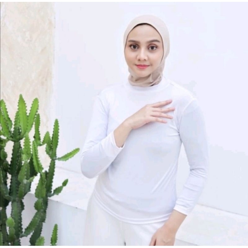 Baju Kaos Manset Leher tinggi Turtleneck lengan panjang