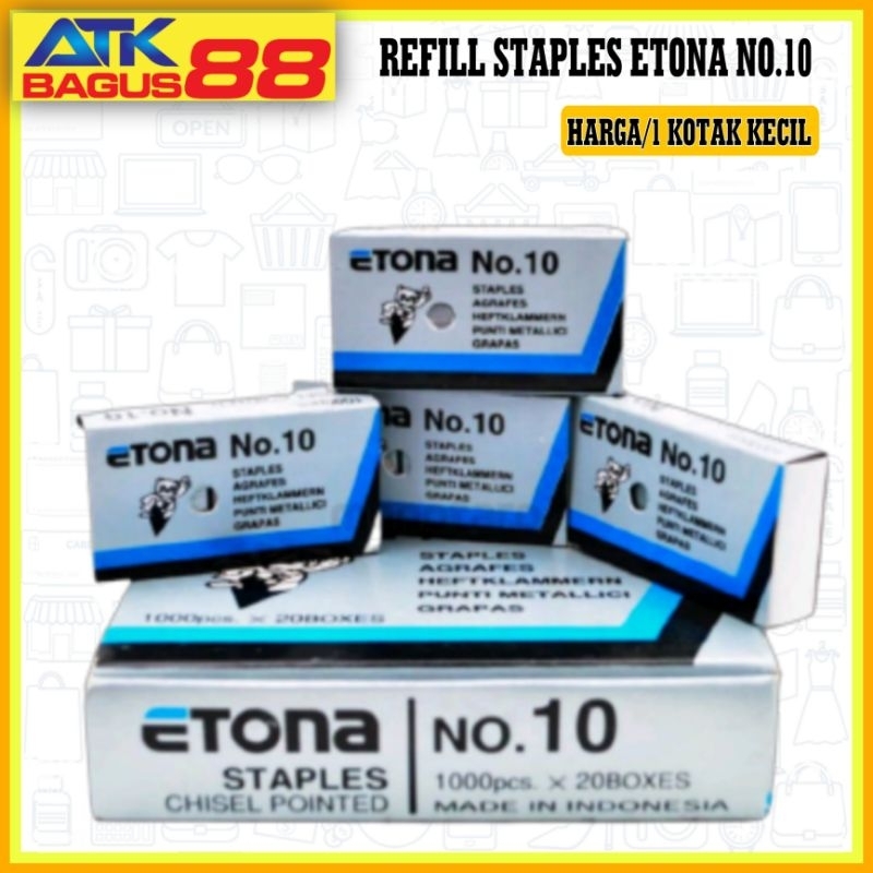 1 kotak refill Staples etona no 10/anak hecter/isi staples murah