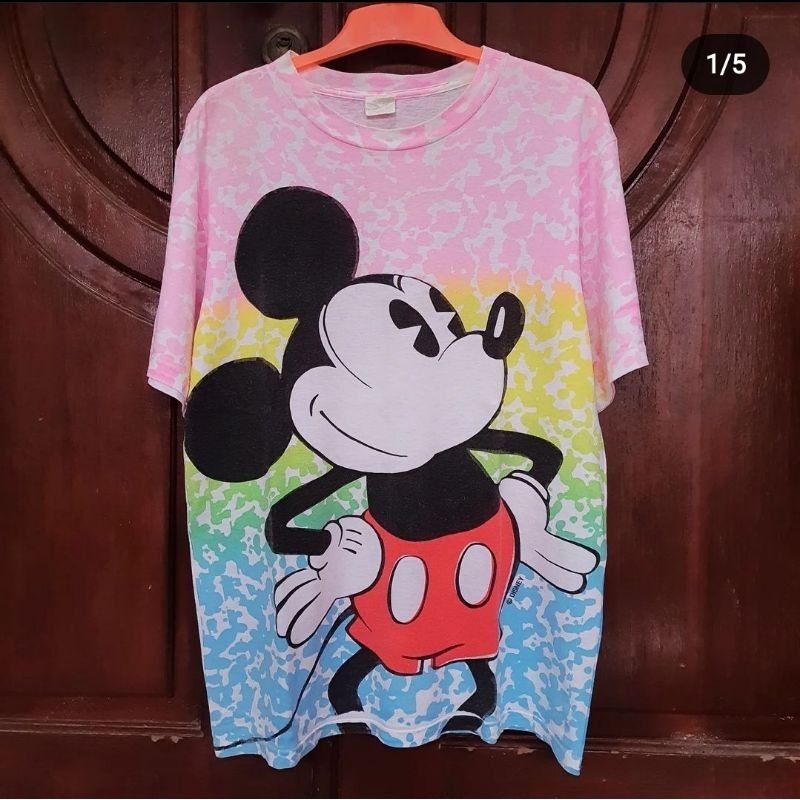 kaos vintage mickey AOP tiedye