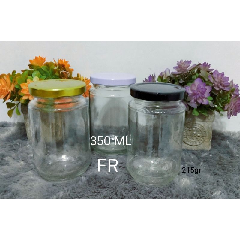 10pcs toples jar kaca 350ml plus tutup toples selai toples sambal toples madu