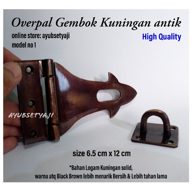 Overpal Gembok jangkar 01 Kuningan antik Engsel kunci Pengunci pintu Rumah gerbang pagar pengaman ku