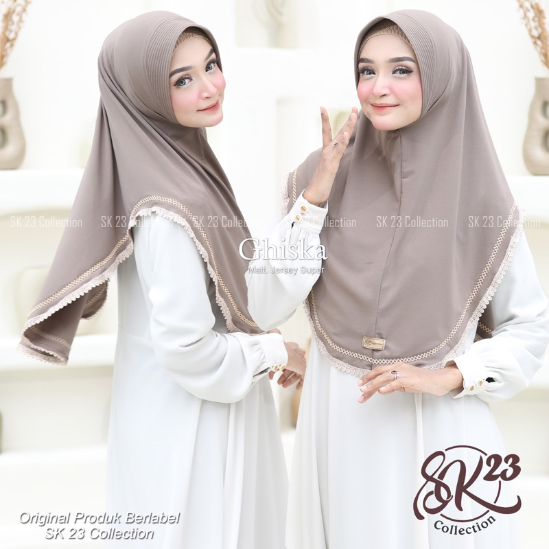 MUGHNI - SK23 COLLECTIONS / GHISKA RENDA PICOT HIJAB BERGO INSTAN