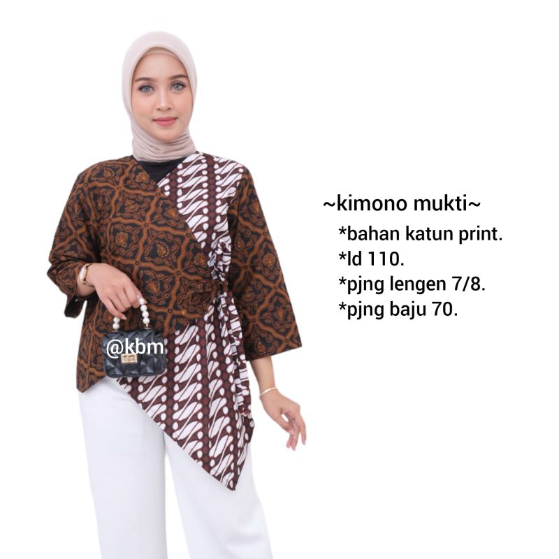 blus kimono tenun dan katun batik solo kimono