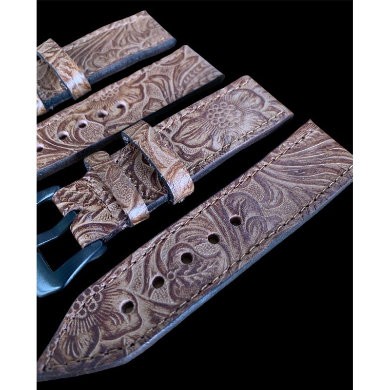 Strap tali jam tangan kulit Sapi Asli handmade Motif coklat