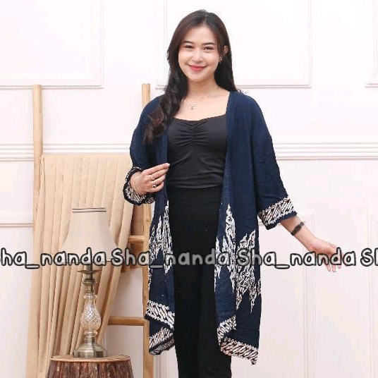 Batik Blazer lengan cardigan kimono outer Rayon