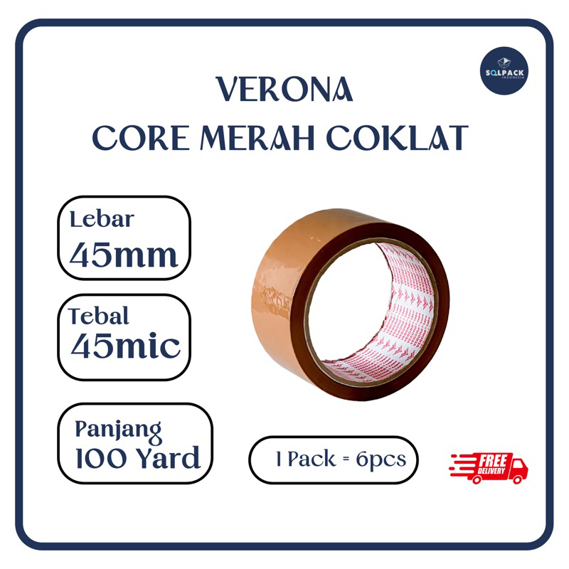 

Lakban VERONA MERAH 100 Yard Bening/ Coklat