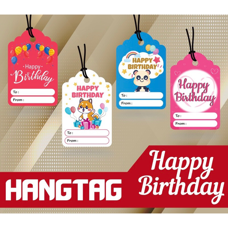 KARTU UCAPAN HAPPY BIRTHDAY ISI 4 PCS/ BIRTHDAY CARD/GREETING CARD HAPPY BIRTHDAY/ GIFT CARD BIRTHDAY/ KARTU UCAPAN ULANG TAHUN/ HANGTAG HAPPY BIRTHDAY