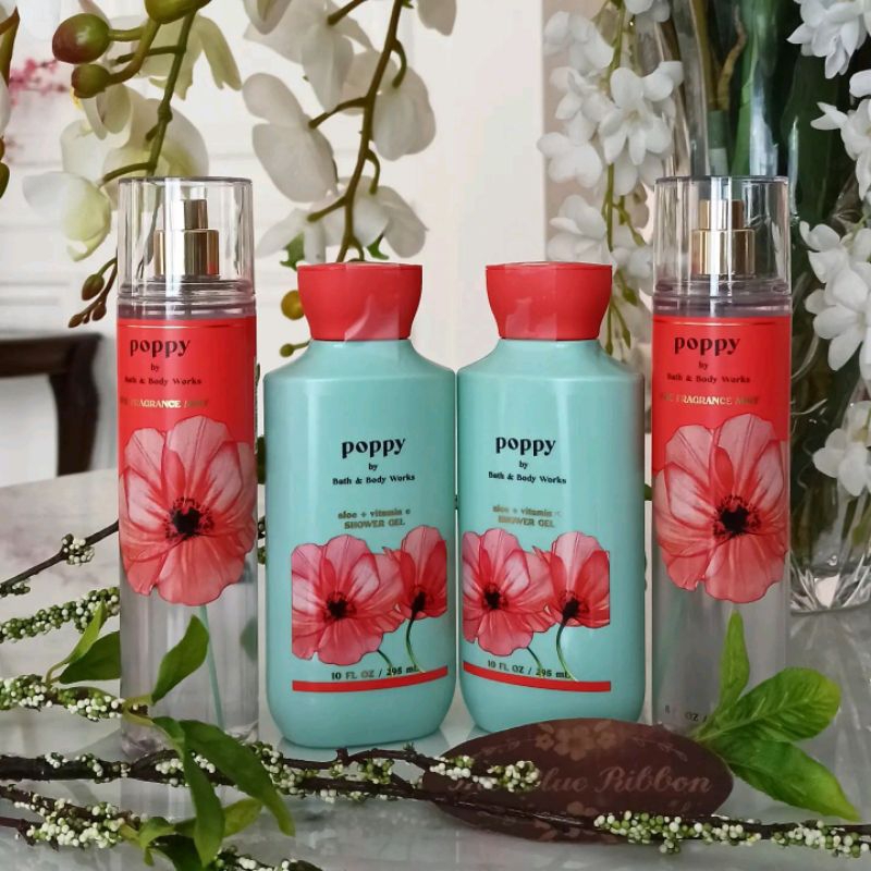 BATH AND BODY WORKS POPPY BODY MIST &amp; SHOWER GEL