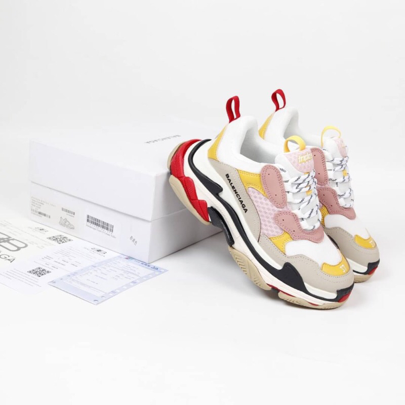 Balenciaga Triple S cream Yellow Pink