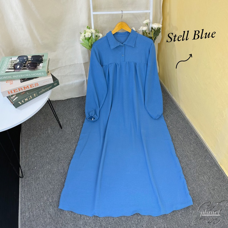 GAMIS WANITA LD 120 GAMIS BASIC POLOS CRINKLE AIRFLOW LENGAN KERUT MURAH ABAYA GAMIS KANCING