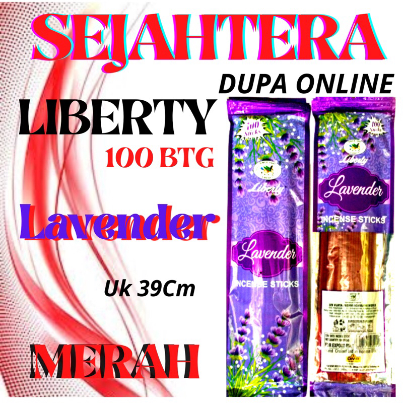 Dupa Hio India Liberty 100btg “LAVENDER” MERAH Pouch