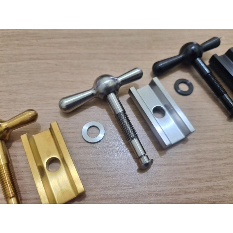 Hinge clamp lever full titanium premium Cocok sepeda lipat folding bike seli brompton pikes 3 sixty trifold handlepost Hinge Clamps