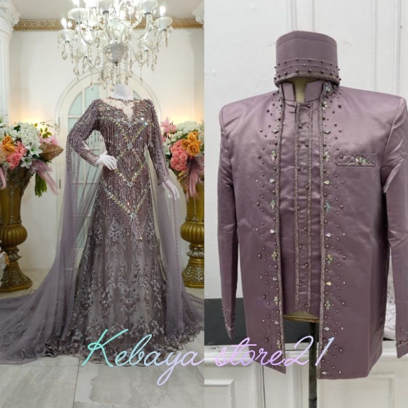 CAUPLE WEDING DRESS BEREKOR/GAUN DUYUNG MEWAH | BAJU DRESS MUSLIM/ GAUN  MODERN | GAWN AKAD