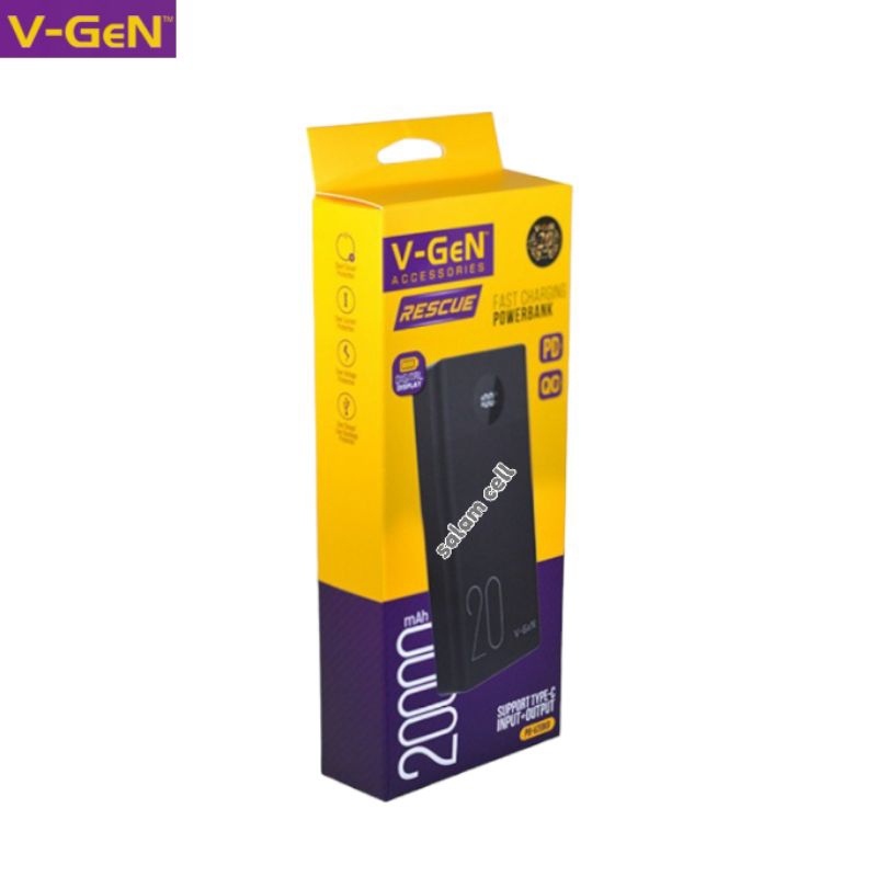 Powerbank V-Gen PB-V20K9 20.000mAh Original Vgen Power bank PB V20k9 Garansi Resmi