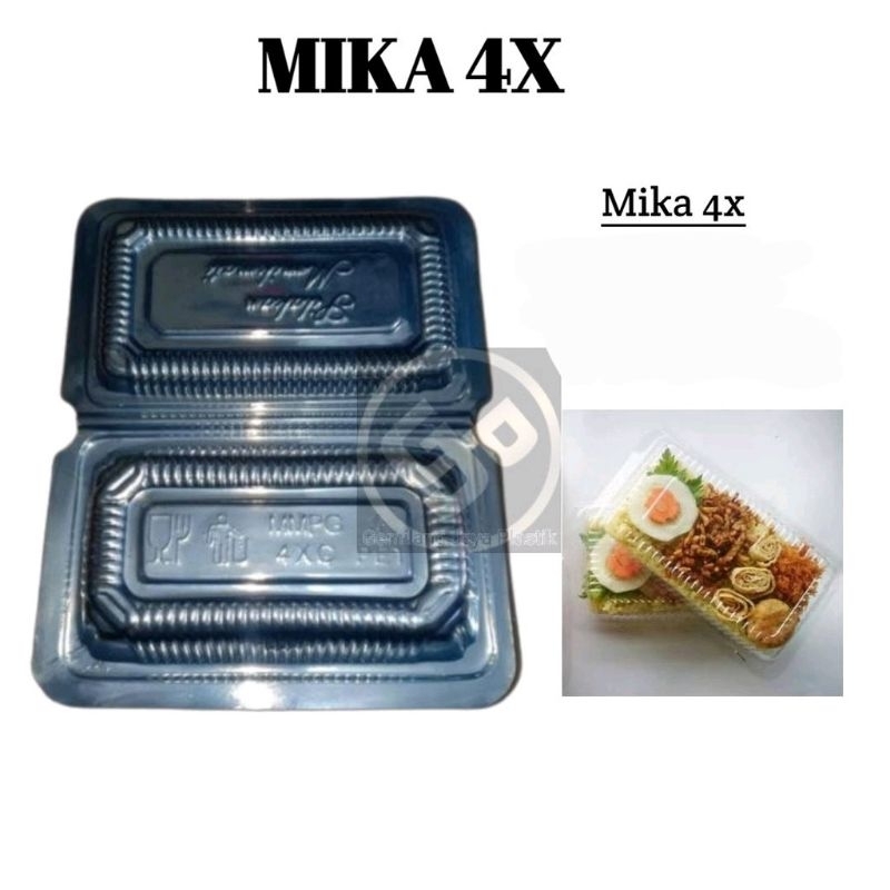 Mika kue Ukuran 4X/mika makanan/mika jajan pasar/ mika Bening tempat nasi kuning/ mika kotak plastik