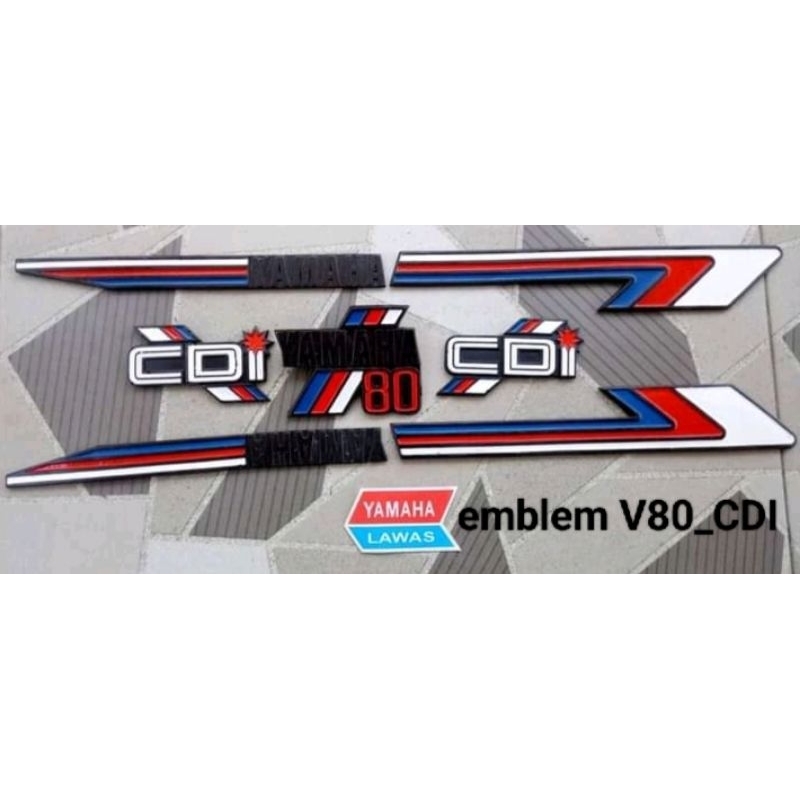 Emblem Logo Stiker Timbul Yamahal v80 PLATINA dan v80 Cdi
