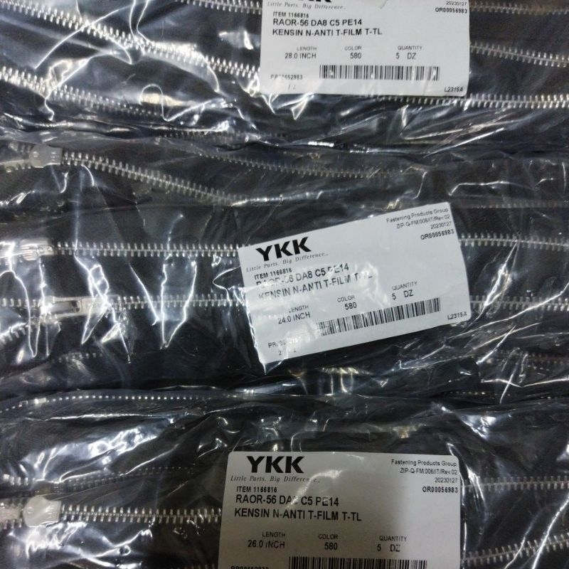 Resleting Jaket YKK Metal Alumunium RAOR 56 LUSINAN