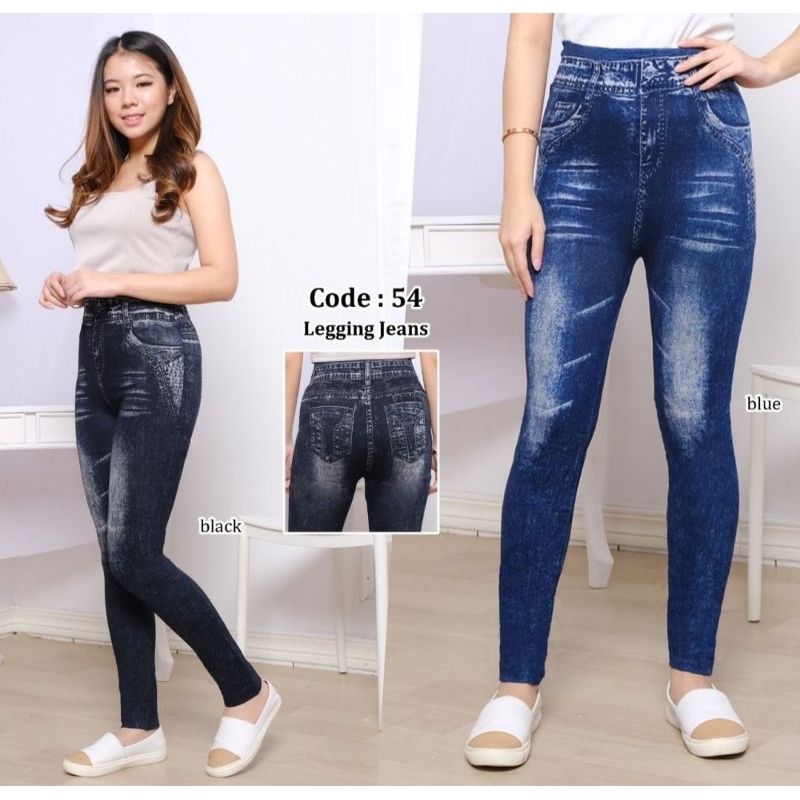 NEW LEGGING JEANS 54 IMPORT  / LEGGING IMPORT MURAH / LEGGING MURAH