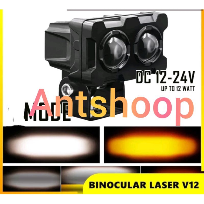 Lampu sorot tembak drl led mobil motor korea chip putih kuning ANTSHOOP
