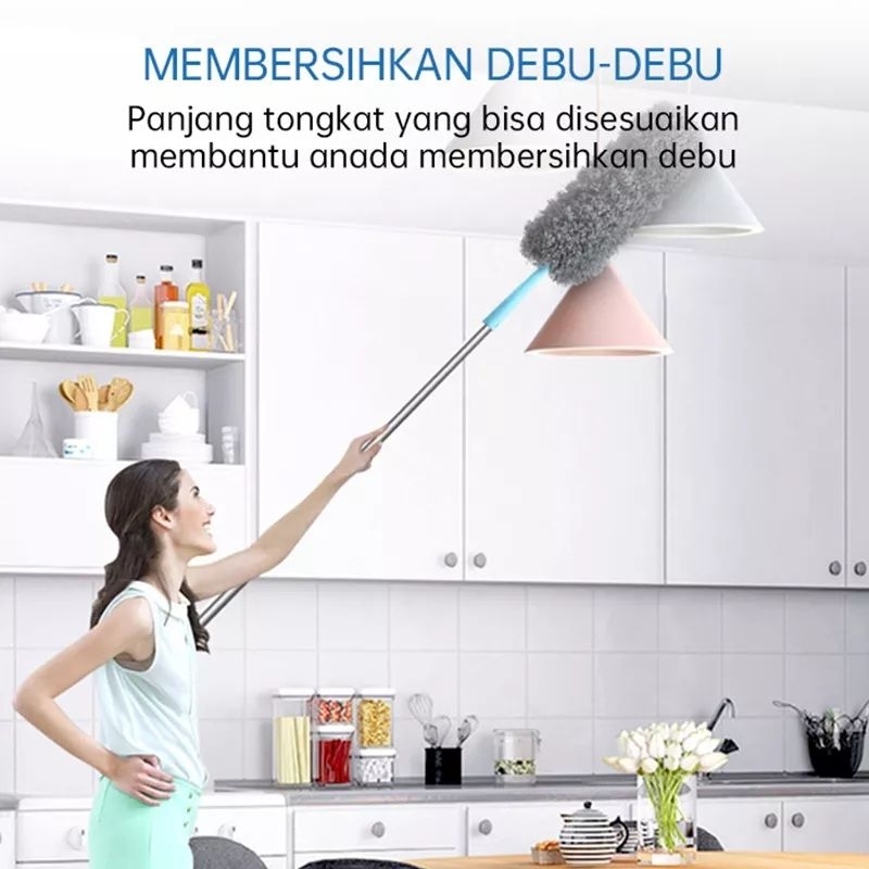 Alat Pembersih Rumah Kaca Jendela Alat Pel 4in1 Serbaguna Cleaning Kit Blue