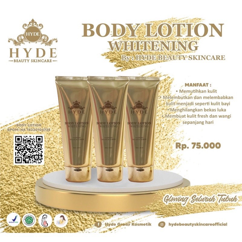 BODY SCRUB / LULUR EXTRA WHITENING PREMIUM HYDE BEAUTY SKINCARE ORIGINAL 100% BPOM