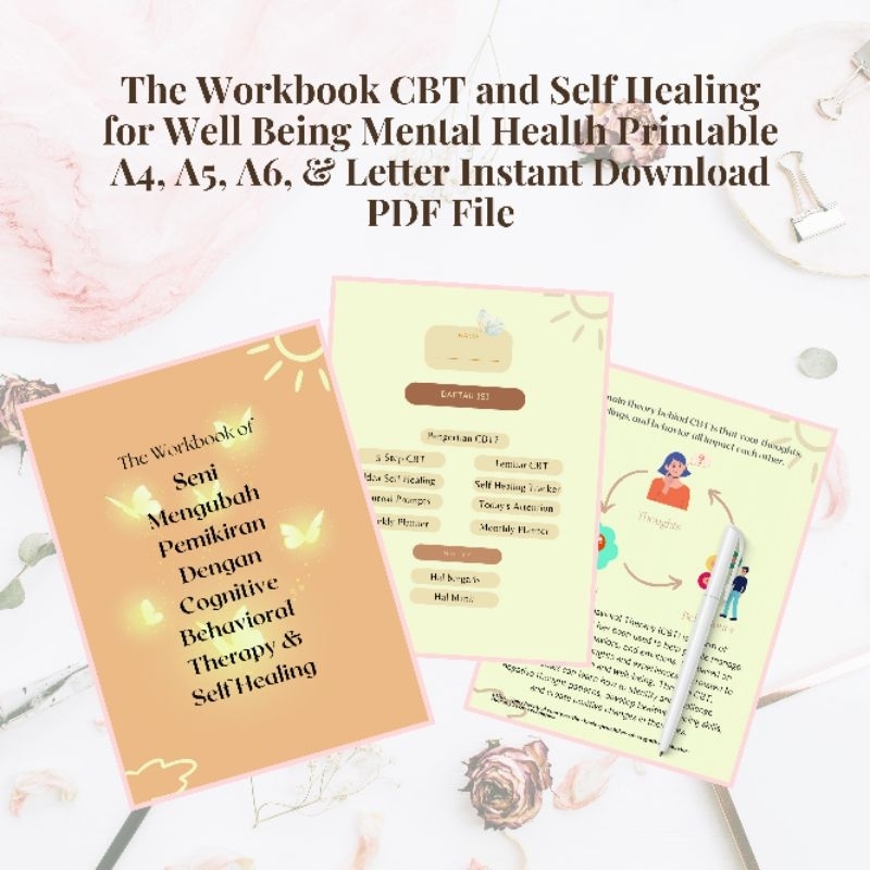 

Planner and Journal Inserts The Workbook CBT and Self Healing for Well Being Mental Health Printable A4, A5, A6, & Letter Instant Download PDF File