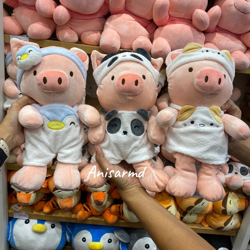 9.4in. hairband & pajamas pig miniso / bonek miniso / boneka babi