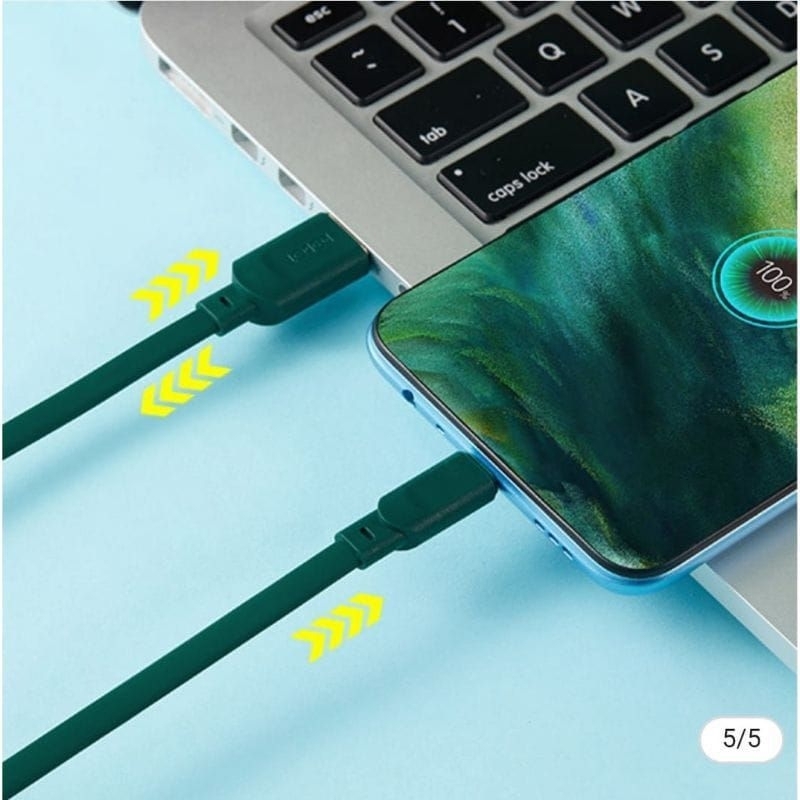 (RT-AM100) KABEL DATA FLAT MICRO USB FAST CHARGING 2.4A COLORFULL DATA CABLE CHARGER ANDROID MICRO USB by ROBOT
