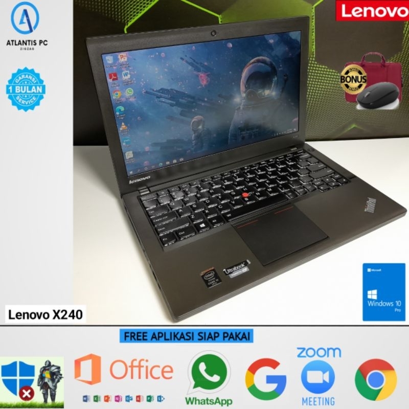 Laptop Lenovo X240 Core i5 Gen 4 Ram 8GB SSD 256GB Windows 10 SIAP PAKAI 