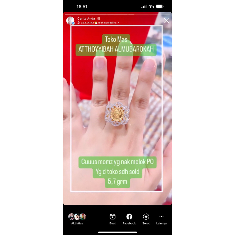 cincin koin emas 375